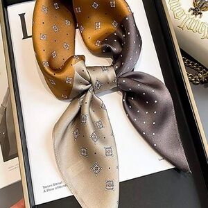 Elegant Silk Scarf with Geometric Pattern